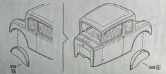 32 Ford 5 Window coupe INNER FENDERS 10 1560 Model Car Parts COMBINE PARTS
