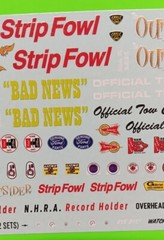Waterslide Decal Sheet AMT 1/25 60’s HUGE Drag Race Car Gasser AWB A/FX 427 FORD