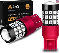 Alla Lighting Upgraded T20 7440 7443 LED Strobe Brake Lights Bulbs, Red
