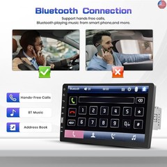 9 Inch Single Din Car Stereo with Mirror Link for Android/iOS, IPS Touch Screen