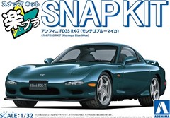 NEW kit Aoshima 1/32 Snap Kit Infini FD3S RX-7 Color-coded Montego Blue JP 13709