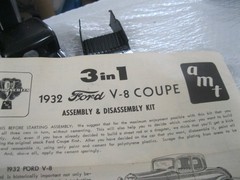 AMT ’32 FORD V-8 COUPE NO. 232 CUSTOMIZING KIT 1/25 SCALE MODEL KIT-UNBUILT