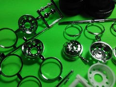 DD White Freightliner 1/25 AMT 10 Tire Set Chrome Rim Wheel Tractor Semi Truck