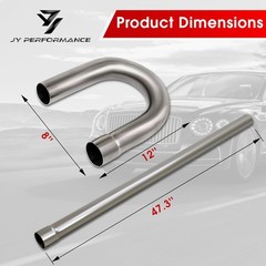 2.5” Custom Exhaust Kit Universal Mild Steel Tubing 16 Gauge Mandrel Bend Pipe
