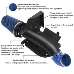Moosun 4 Inches Performance Cold Air Intake Kit Filter Powder Coated Intake