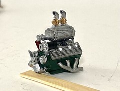 Resin Supercharged Ford Flathead engine for scale model cars, 1/24 1/25 scale.