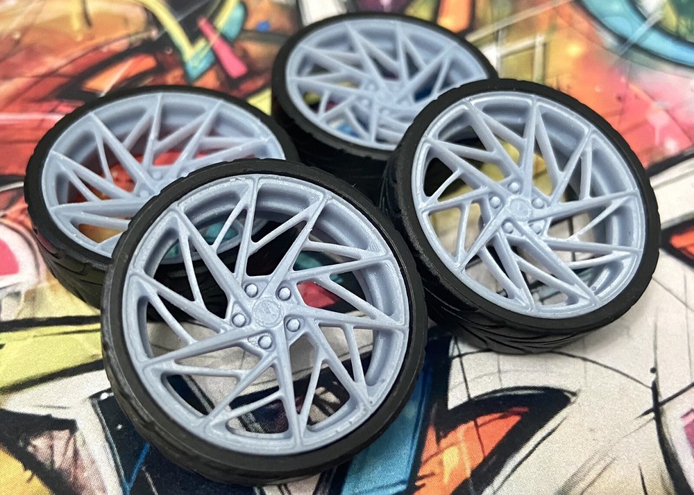 Resin 1/24 Scale 26-Inch BC Forged EH351 Style Model Car Wheels/Tires,1/25, Donk