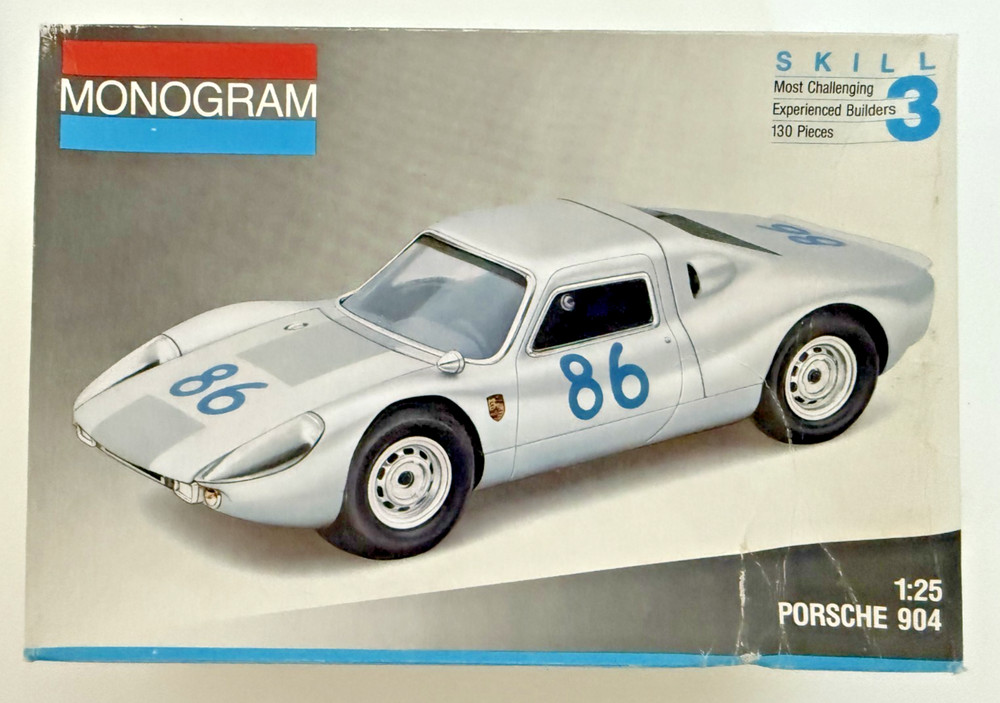 Vintage Sealed Monogram 1/25 Porsche 904 #2954 Skill 3 Model Car Kit