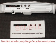 1965 PONTIAC BONNEVILLE GAUGE FACES for 1/25 scale AMT kits—PLS READ DESCRIPTION