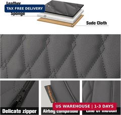 CAROMOP Faux Leather Car Seat Covers Full Set,Luxury and Comfortable Covers for
