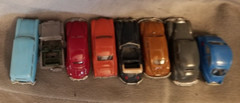 Lot of 8, 1/87, HO Scale, VTG 60’s Marx E.L.M Autos, VW BMW Jeep Mercedes Jaguar