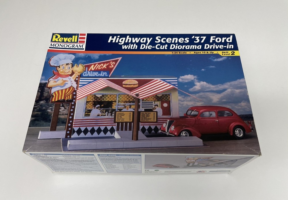 Revell Monogram 1/24 Highway Scenes ’37 Ford Sedan Custom w/ die-cut diorama set