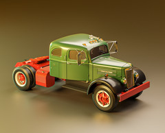 1/25 White WB-Series Sleeper Cab Full Resin Kit with Diesel Engine Included