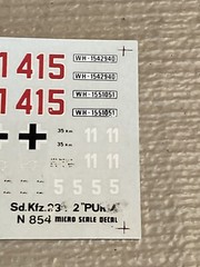 Testors German SD KFZ 234/2 PUMA Decals For Model Kit# 854 – Decals Only!!