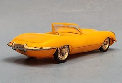 ZEE. Jaguar XKE Conv. All Plastic. 2 Screw Base. FRICTION MOTOR, Works 1/43
