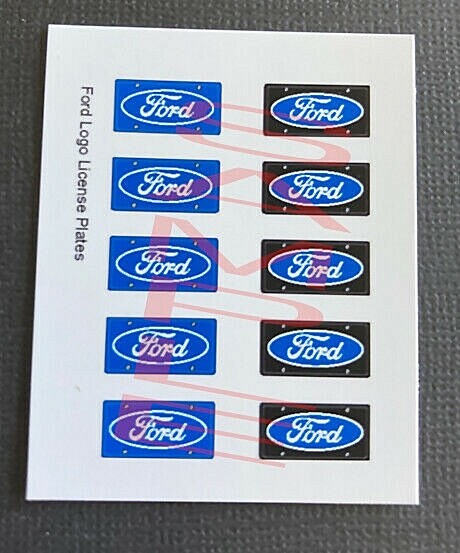 FORD BLUE OVAL LOGO miniature LICENSE PLATES for 1/25 scale MODEL CARS—PLS READ