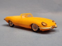 ZEE. Jaguar XKE Conv. All Plastic. 2 Screw Base. FRICTION MOTOR, Works 1/43