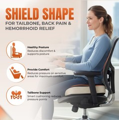 Posh Pickss Orthopedic Memory Foam Seat Cushion for Office, Travel and Home.