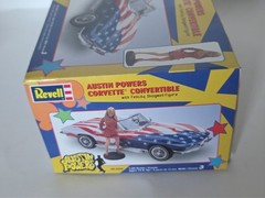 Revell Austin Powers Corvette Convertible 1:25 Model Partially Assembled