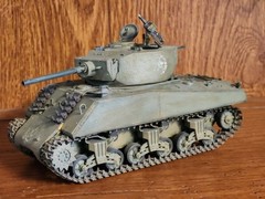 Vintage 1970’s Hand Painted, U.S. M4A3E2 Sherman “Jumbo” Assault Tank, 1944