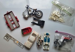 Vintage Car Bike Model Kit Parts LOT