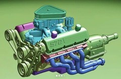 1/24 Scale 3d Resin Chevy 572 Supercharged Engine Kit