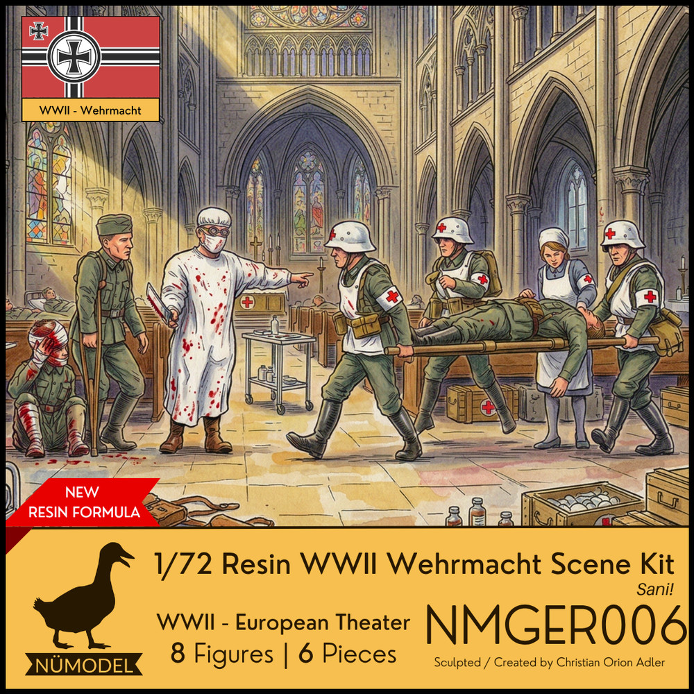 NUMODEL NMGER006 | 1/72 Resin WWII German Wehrmacht Soldier Scene Kit “Sani!” 8p