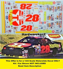 NASCAR DECAL #28 HAVOLINE 1993 FORD THUNDERBIRD DAVEY ALLISON 1/24