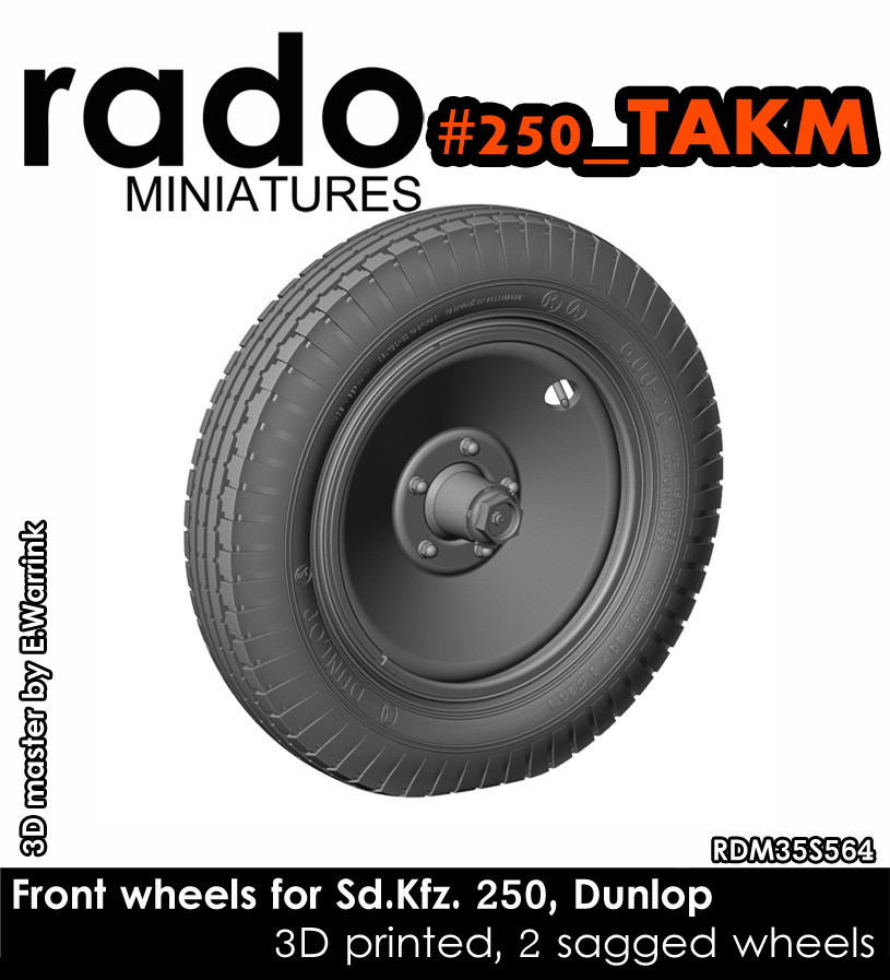 Rado Miniatures 1/35 Sd.kfz. 250 Wheels (Dunlop) for Takom kit