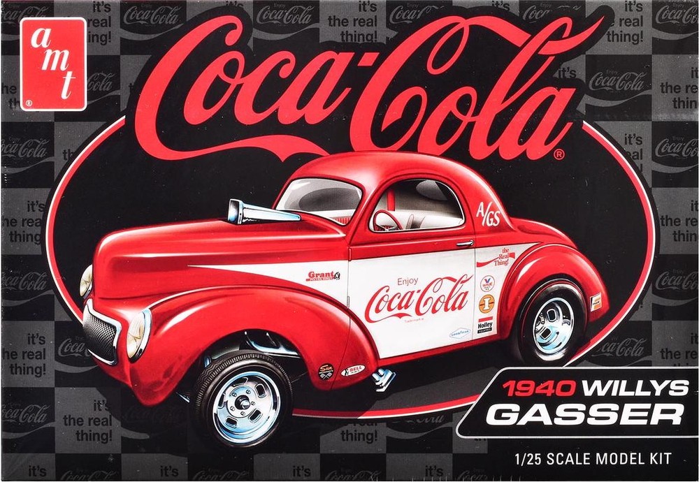 1940 Willys Coupe Coca-Cola Race Team 1/25 Scale Skill 2 Model Kit by AMT