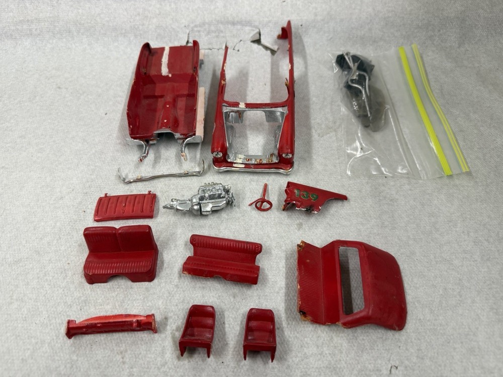 AMT ’55 Chevrolet Nomad Stock Custom Drag Customizing Model Kit Built & Broken
