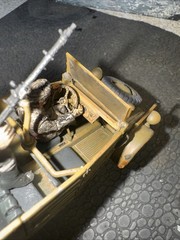BUILT 1/35 TAMIYA German TYPE 82 KUBELWAGEN W/MG34 2 SS Figs Weathered NICE!!
