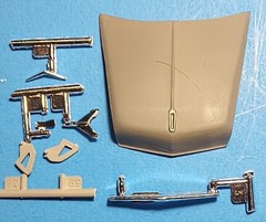 56 CHEVY NOMAD – HOOD AND CHROME TRIM – REVELL 2489 – MODEL CAR KIT PARTS LOT