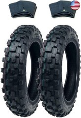 MMG Tire Set Knobby Tires Front 2.50-10 and Rear 2.75-10 with Inner Tubes TR4,