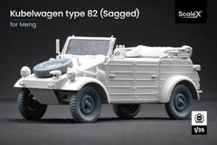 Kubelwagen type 82 Sagged wheel set (3d printed) for Meng 1/35 ScaleX WW 35003S