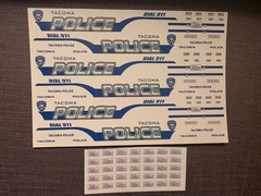 1/24, 1/25 Police Car decals (Bill Bozo – Tacoma)
