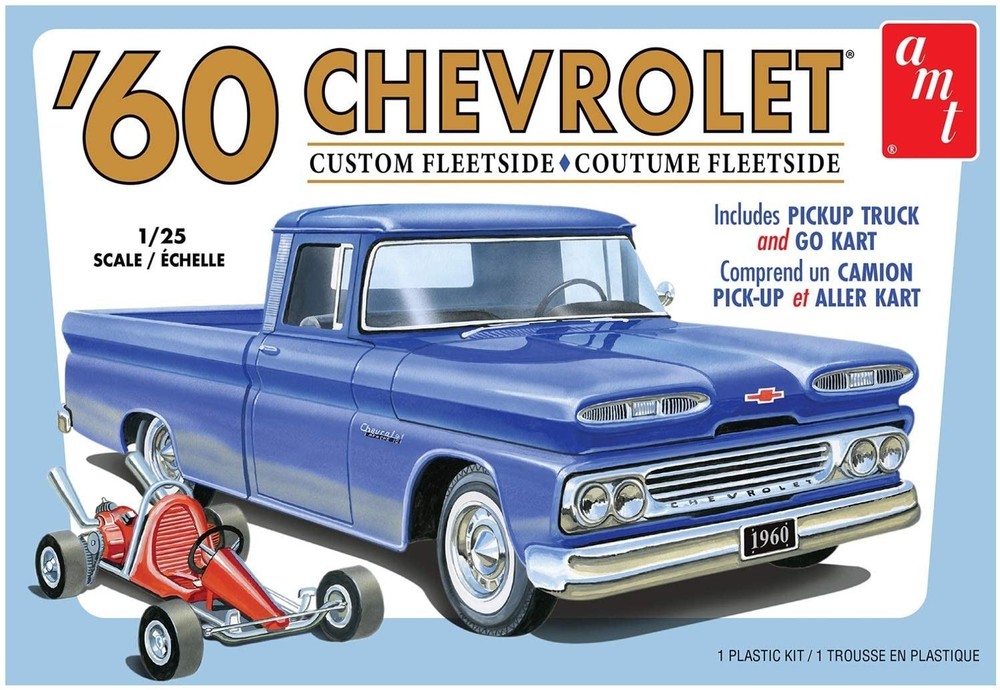 AMT Models #1063 ’60 Chevy Pickup W/Go Kart 1:25 NIB Free Shipping