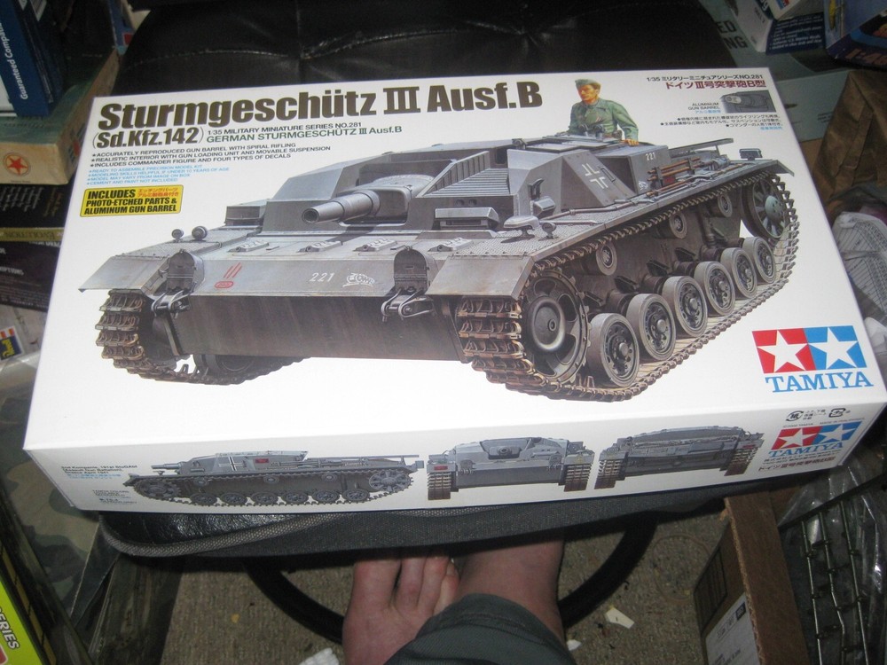 Parts sealed Sturmgeschutz III Ausf.B by Tamiya in 1/35 scale from 2005