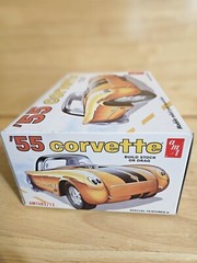 Vintage AMT Model Kit 1955 Chevrolet Corvette 2n1 Kit 1:25 Build Stock Or Drag