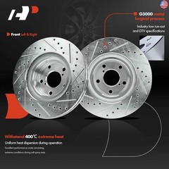 A-Premium 10.89 inch (276.50mm) Front Drilled and Slotted Disc Brake Rotors