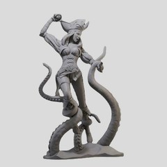 1/24 Scale Resin Figure Model Kit Female Pirate Unassembled, Unpainted Model Kit