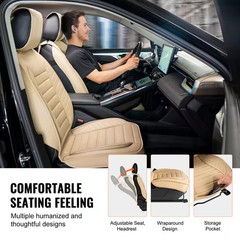 Seat Covers, Universal Car Seat Covers Front Seats, 2 Pcs Faux Leather Seat Cove