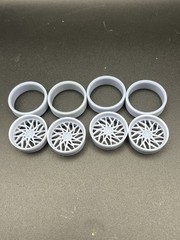 1/25 Scale Resin 26 Inch Model Car Wheel Set