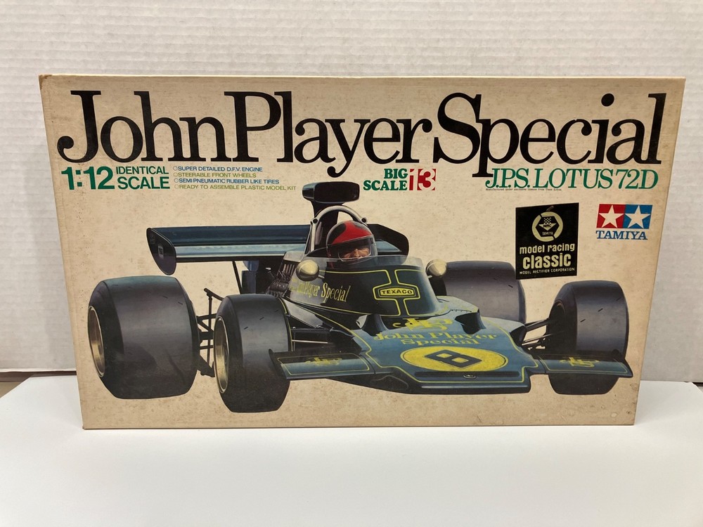 TAMIYA 1/12 SCALE JOHN PLAYER SPECIAL JPS LOTUS 72D MODEL KIT – SEALED INSIDE