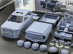 1:25 RAM 2500 5th Gen 2019 Resin Model Kit Clear Parts Rubber Tires and Decals