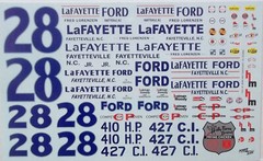 NASCAR DECAL #28 LaFAYETTE FORD 1964-1967 FORD FRED LORENZEN