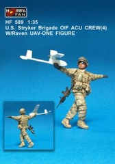 Hobby Fan 1/35 HF-589 US Stryker Brigade OIF ACU Crew (4) – 1 Fig w/Raven UAV