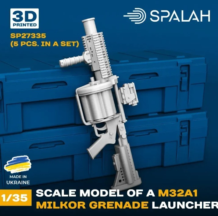 Set of scale models “M32A1 Milkor grenade launchers”, (5 pcs.) 1/35 Spalah 27335