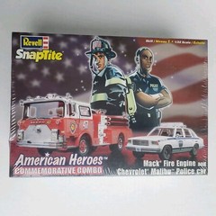 Revell Snaptite American Heroes 1:32 Mack Fire Engine & Malibu Police Car Models