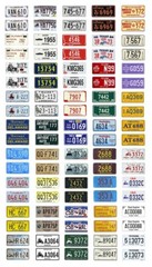 1/25 scale model car assorted USA historic license plates tags 1:25